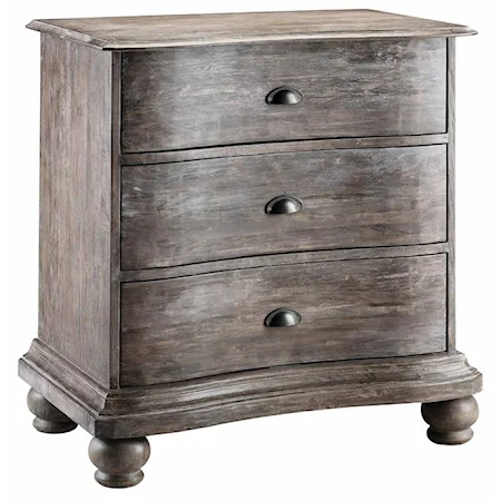Curved Accent Chest w/ 3 Drawers